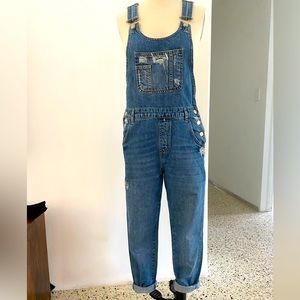 TOP Shop cute fitted denim jean overall size S